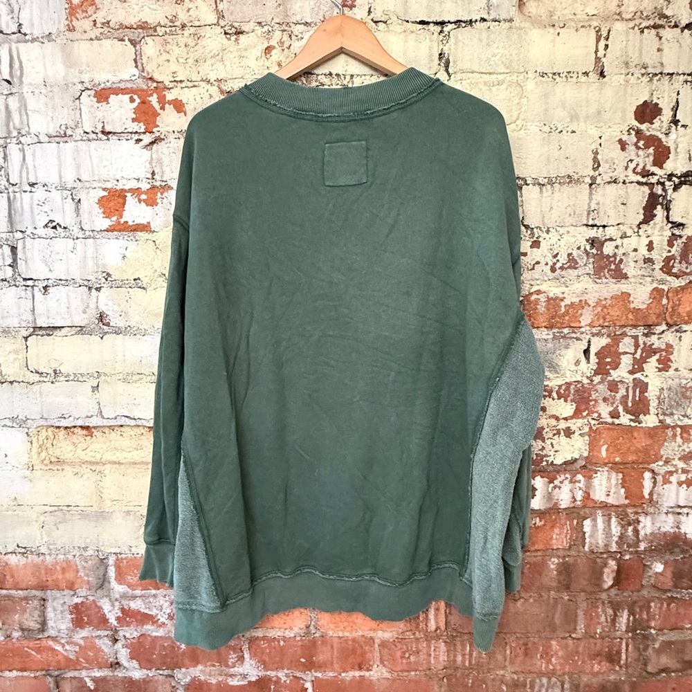 Aerie Forest Green V-Neck Sweatshirt - Picture 4 of 4
